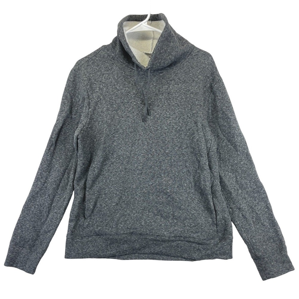 Club Monaco Shawl Collar Pullover Sweatshirt Mens S Heather Gray Fleece Cozy